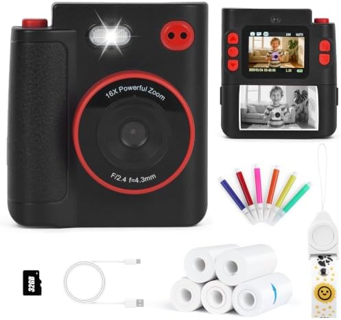Cudinham Kids Camera Instant Print, Gifts for Age 3-12 Kids, 5 Rolls Paper by Cudinham