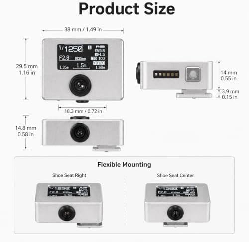 TsoLay Camera Light Meter, Photography Light Meter with OLED Screen, Adjustable ISO Aperture and Shutter Speed, Ultra-Compact & Rechargeable for Vintage Camera Film Photography - Image 5