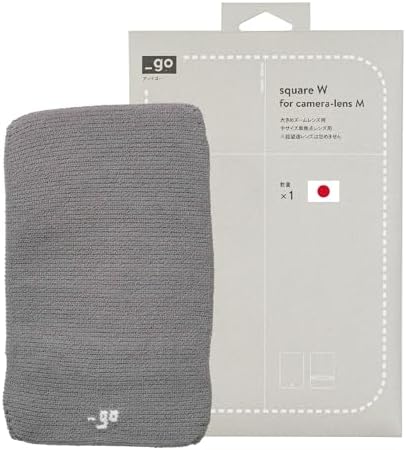 Camera Lens Cover, Square W, Made in Japan, M, Light Gray by PACKINGKNIT_GO