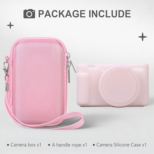 BOVKE 2-in-1 Camera Case Bundle Set for Sony ZV-1 Digital Camera, Pink - Image 2