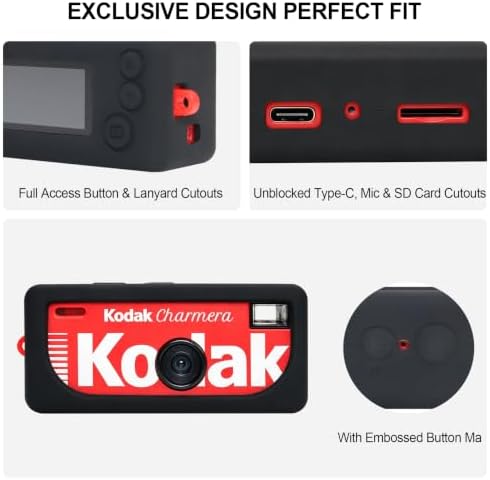 BOVKE Soft Silicone Case for KODAK CHARMERA Keychain Digital Camera, Black - Image 4