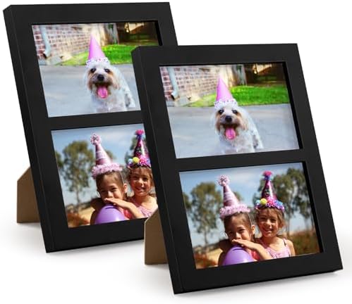 Golden State Art, 4x6 Double Picture Frame, Display Two 4x6 Photos (Black) by GoldenStateArt