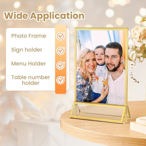 6PCS Acrylic Sign Holder 8.5X11 Double-Sided Gold Frames - Image 5