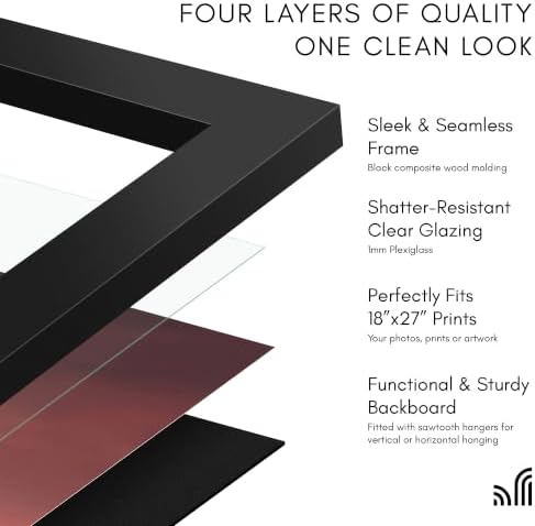 Americanflat 18x27 Poster Frame - Engineered Wood - Black - Image 5
