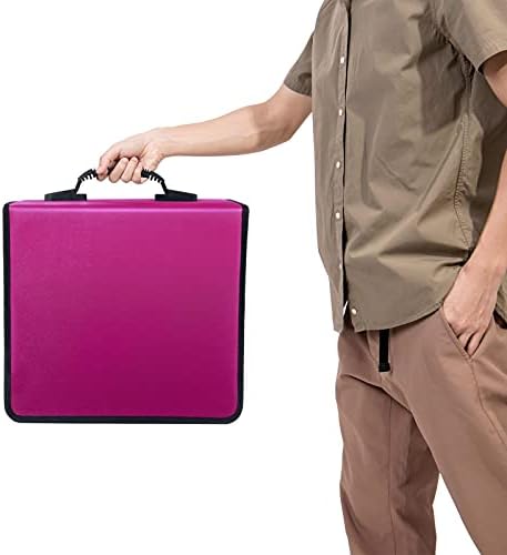 CD/DVD Portable Storage Binder with Handle, 400‑Capacity,(Rose) - Image 5