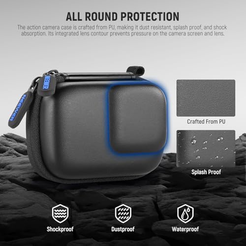 NEEWER Carrying Case Compatible with DJI OSMO Action 5 Pro 4 3, Small Travel Protector Storage Bag with Carabiner Compatible with GoPro Hero 13 12 Insta360 Ace Pro 2 Action Camera Accessories, PB031 - Image 3