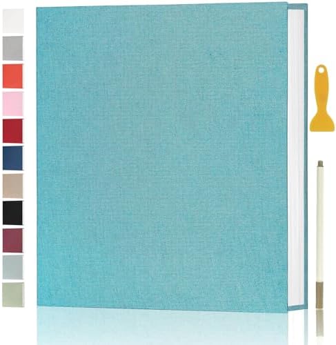 Photo Album Self Adhesive Pages Scrapbook 40 Pages, 11x10.6 LightBlue by Aenbuslm