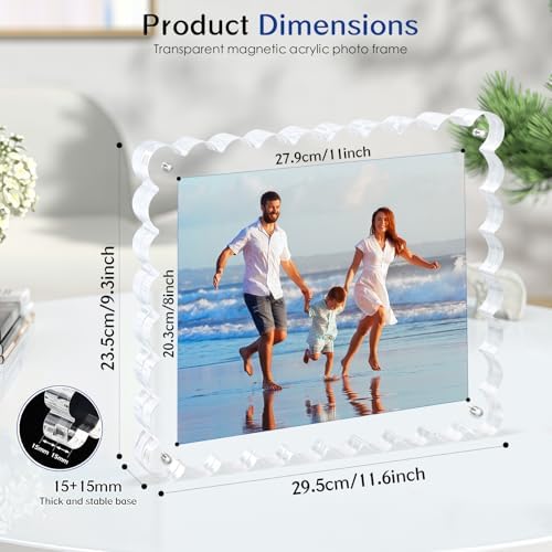 Acrylic Photo Frame - 2pack,15+15mm Thick Block 8×10 Inch - Image 3
