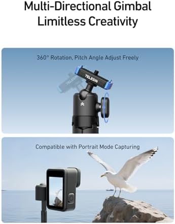 TELESIN 40cm/15.7in Mini Selfie Stick Tripod for Gopro 13 / Mission 1 Pro - Image 4