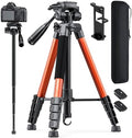 CAMBOFOTO 73" Camera Tripod and Monopod, Aluminum Tripod Stand/Burnt Orange by CAMBOFOTO