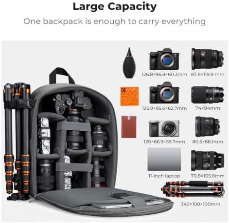 K&F CONCEPT Camera Backpack, DSLR/SLR/Mirrorless Photography Camera Bag - Image 4