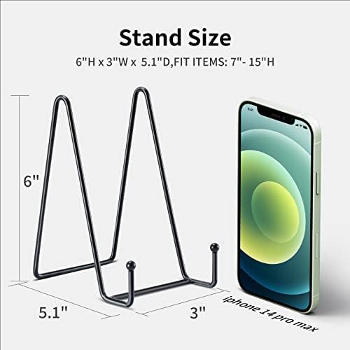 Kruodop 10 Pack Plate Stands for Display, 6 Inch Plate Holder Display Stand, Metal Frame Holder Stands for Book, Pictures, Photo Easel, Tabletop Art - Image 2