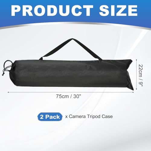PATIKIL 30 x 9 Inch Tripod Carrying Case, 2 Pack Camera Tripod Carrying Bags Oxford Cloth Padded Bag for Camera Gear Mic Light Stand Sheet Music Photography Accessories, Black - Image 2