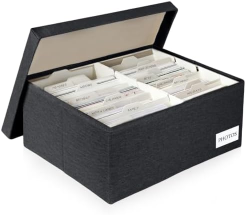 Photo Storage Box 5x7, Decorative Photo Boxes storage With Lids by Himake