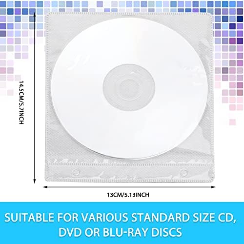 Harloon 100 Pack White Cd DVD Sleeves Envelopes Bulk Double Sided - Image 3