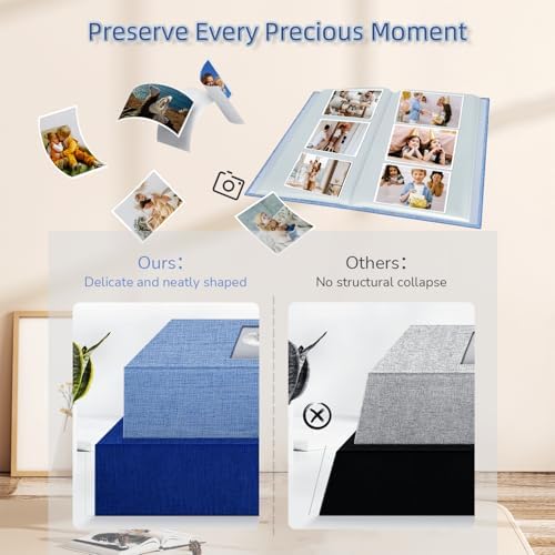 Popotop Photo Album 4x6-300 Photos Linen Cover Photo Books with 300 Horizontal Pockets,Slip-in Picture Albums for Family Wedding Anniversary Baby Vacation Pictures - Image 5