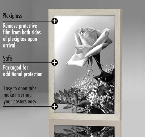 Americanflat 12x18 Poster Frame - Gray Engineered Wood with Polished Plexiglass - Wide Picture Frame for Vertical or Horizontal Wall Display - Epic Collection - Gray - Image 3