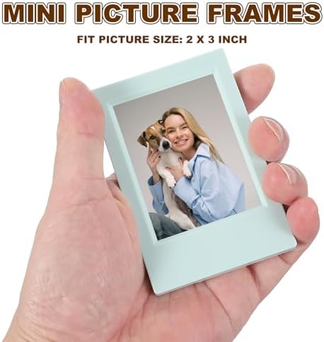 uxcell 8pcs Mini Picture Frames, 2.4 x 3.6 Inch Rectangular Film Photo Frame, Small Instant Film Photo Frame Holder for Tabletop Picture Display, Green - Image 3