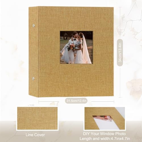 Artmag Photo Album 4x6 600 Large Capacity Linen Album Book Holds 600 Horizontal and Vertical Photos for Family Wedding Anniversary (600 Pockets, Khaki) - Image 2