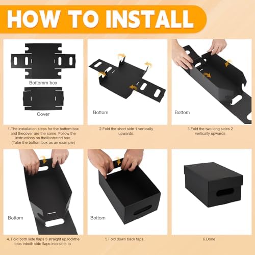 6PCS Photo Storage Box for 4"x6" Photos,10.2“ x 6.5“ x 4.7“ Picture Box Store and Protect Pictures,Documents Black - Image 5
