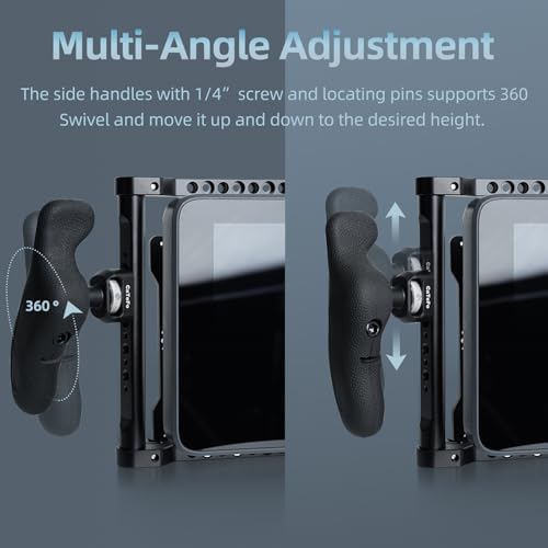 Universal Director's Monitor Cage with Cheese Plate, Two Side Handles with Adjustable 360 Degree for 5-7 inch Monitor, UC02 - Image 6