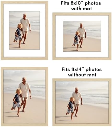 Americanflat 11x14 Picture Frame 5-Pack - Matted to 8x10 - Natural Oak - Image 4