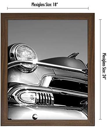 Americanflat 18x24 Poster Frame - Mahogany Engineered Wood with Polished Plexiglass - Wide Picture Frame for Vertical or Horizontal Wall Display - Epic Collection - Mahogany - Image 3