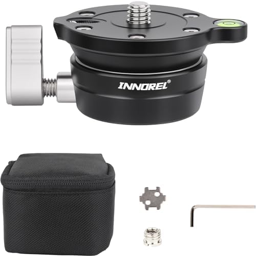 INNOREL Tripod Leveling Base, LB50 Leveling Base Half Ball with Offset Bubble Level and Bubble Level Bag for Ballhead, Fluid Head, Gimbal Heads, Z Flex Head, Tripods and Monopods with 3/8" Thread by INNOREL