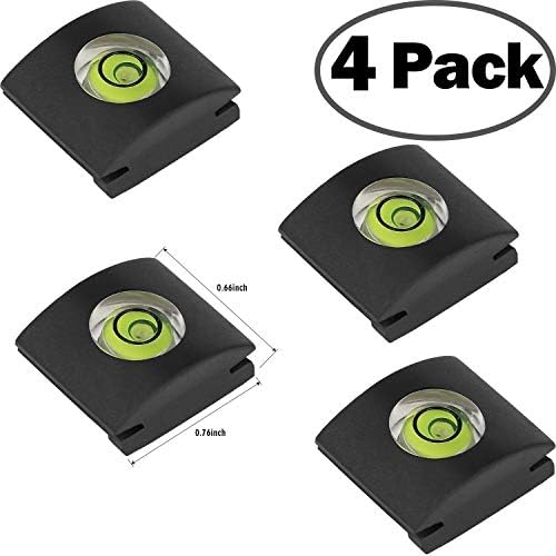 ChromLives 4Pack Camera Hot Shoe Cover Level with Spirit Level Bubble, Universal Fit for DSLR Cameras, Black Rubber, Wall Mount - Image 4
