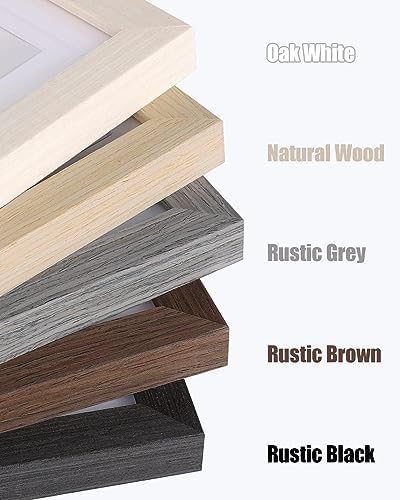 Egofine 9x12 Picture Frames Set of 4, Made of Solid Wood Covered by Plexiglass 5x7 and 6x8 with Mat or 9x12 without Mat, for Table Top Display and Wall Mounting Photo Frame Light Grey - Image 7