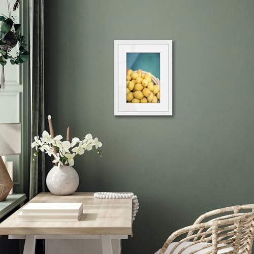 Americanflat 12x16 Picture Frame with Shatter-Resistant Glass - Use as 8x12 Frame with Mat or Display 12x16 Photo Without Mat - Signature Collection - Picture Frames for Wall Display - White - Image 5