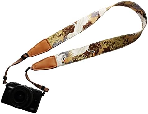 UNIKSTRAP Original Design Personalized Adjustable Camera Strap Chrysanthemum & Crane in Tan, Fit for Canon Nikon Sony Olympus Interchangeable Lens Digital Camera/DSLR etc. by Unknown
