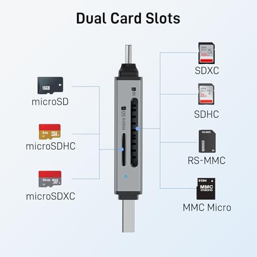 acer SD Card Reader USB C, Dual Slots USB Type C to Micro SD Card Adapter - Image 6