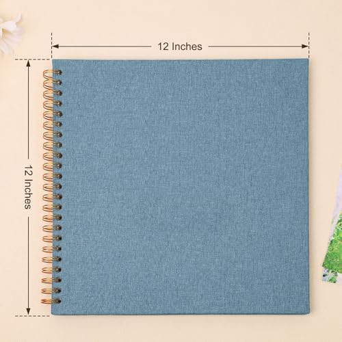 Scrapbook Photo Album 12x12 Inches 80 Pages Linen Cover Blue - Image 3