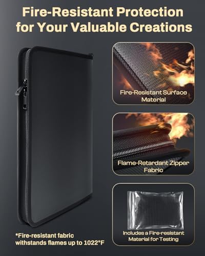 AUROTIER Fireproof Art Portfolios 11"x14" 30 Pockets Display 60 Pages Water-resistant Art Painting Portfolio Folder with Clear Plastic Sleeves Presentation Book for Artwork Document Contract Organizer - Image 3