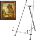 Leinuosen Metal Easel Stand 16.5" H x 8.7" W x 4.3" D Table Top Easel Stand for Display Tripod Art Picture Mirror Modern Plate Holder for Display Book Photo Wedding Sign(Silver) by Leinuosen