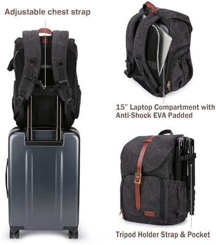 BAGSMART Camera Backpack DSLR Camera Bag Backpacks for Photographers - Image 5