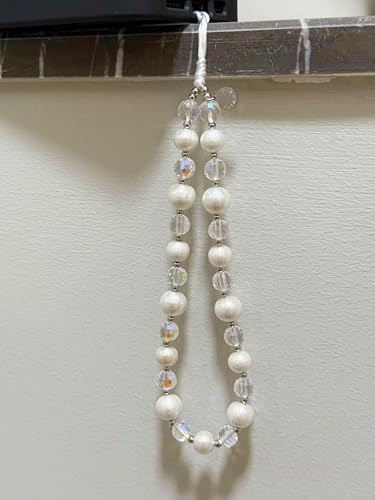 Drawwind Phone Charm Strap Cute Wrist Straps Cell Phone Charm String Y2K Aesthetic Lanyard Wristlet Chain for Case Camera AirPods Bags Keychains (Cotton Pearls) - Image 5