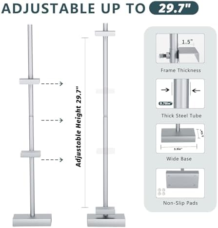 31.5"H Adjustable Tabletop Picture Frame Stand, Tabletop Easel Stand,Silver - Image 5