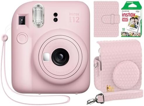 Fujifilm Instax Mini 12 Instant Camera Blossom Pink + Minimate Custom Designed Case + Fuji Instax Film 10 Sheets & Photo Album by FUJIFILM