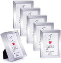 Small Picture Frame 2x3 6 Pack, Magnetic Photo Frames for Fridge and Tabletop Desk Decor, Cute Wallet Size Colored Picture Frames for School Locker, Family Baby Photo, Silver by Unknown