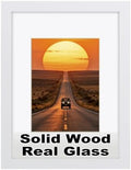 RPJC 9x12 Solid Wood Picture Frame Real Glass Cover White by RPJC