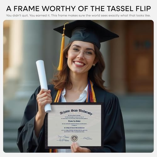 Homeforia 8.5x11 White Oak Diploma Frame, High-End Wood, Glass - Image 2
