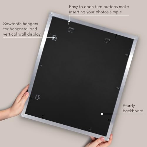 Americanflat 20x24 Poster Frame - Matted to 16x20 - Silver - Image 5