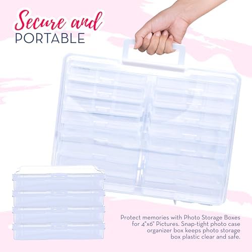 4E's Novelty 16 Pack Clear Transparent Photo Storage Box with 4x6 Photo Cases and Photo Organizing Box Plastic for Scrapbooking Containers, Classroom Organization - Image 6