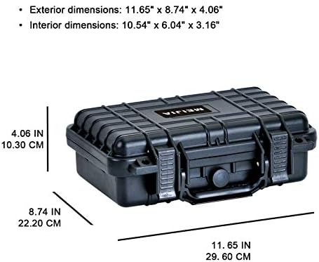 MEIJIA Portable All Weather Waterproof Protective Hard Case, Small Camera Case,Dry Case with Customizable Foam,Fit Use of Drones, Camera,Equipments, 11.65 ”x8.35”x3.78” - Image 3