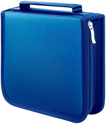 DVD Case CD Storage,40 Capacity CD Cases Holder DVD Storage Case Holders CD DVD Disc Case Storage Wallet Binder for Car Home Office Travel (40 Blue) by YILAGCDDVDCase