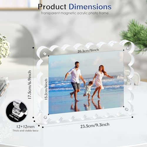 6x8 Magnetic Photo Frame 2pack,12+12mm Thick,Scalloped Edges - Image 2