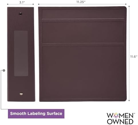 Carstens 3-Inch Heavy Duty 3-Ring Binder - Side Opening, Plum, Durable Plastic, Precision No-Gap Rings, Waterproof Cover, No Pockets, Holds 400 US Letter Sheets, BPA-Free, Made in USA (1711-3R) - Image 4
