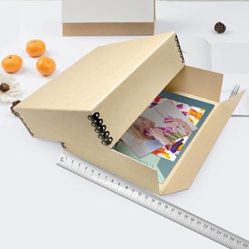 Lineco Museum Archival Storage Box, Drop Front, 14.75x18.75x3 in, Tan - Image 4